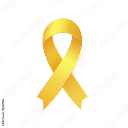 Gold Ribbon to Childhood Cancer Awareness Month. Yellow ribbon