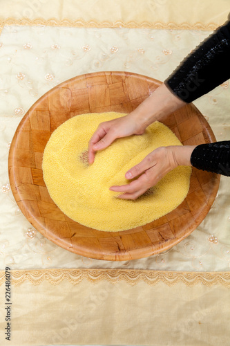 Cous Cous being prepared in the traditional way
