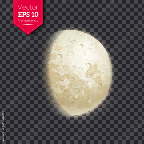 Vector illustration of growing moon phase