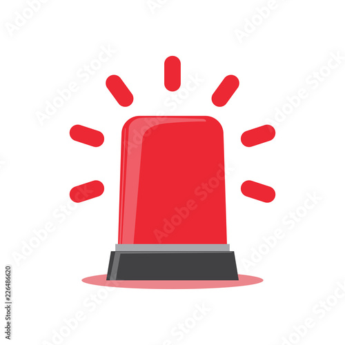 Red flashing light cartoon for Police, ambulance, or Firefighters siren sign