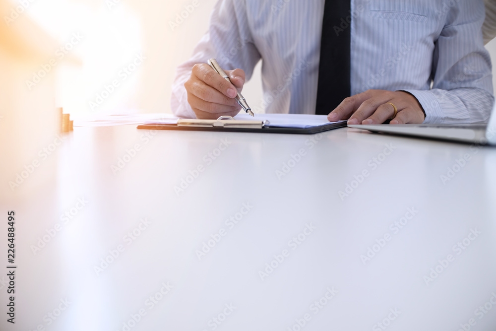 Business people signing contract making a deal with real estate agent Concept for consultant and home insurance concept. Business people signing contract making a deal with real estate agent Concept for consultant and home insurance concept.