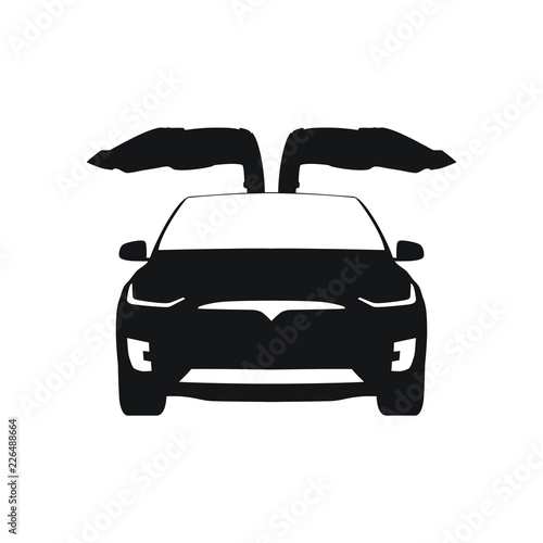 Electric SUV with open doors icon
