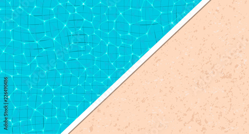 Summer pool party banner with space for text