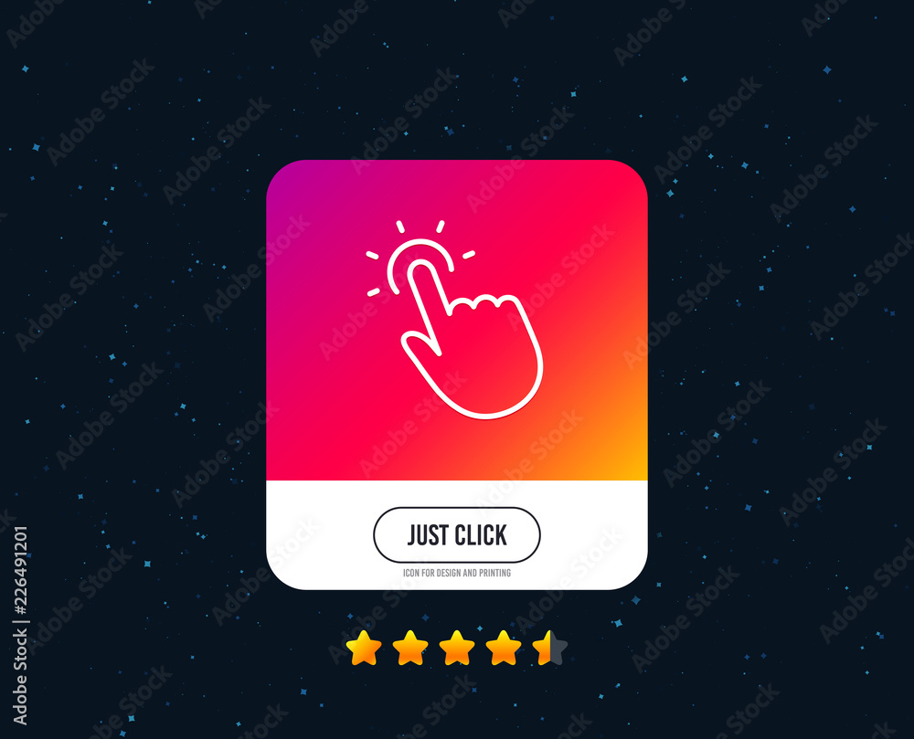 Touchpoint line icon. Click here sign. Touch technology symbol. Web or internet line icon design. Rating stars. Just click button. Vector Touchpoint line icon. Click here sign. Touch technology symbol. Web or internet line icon design. Rating stars. Just click button. Vector