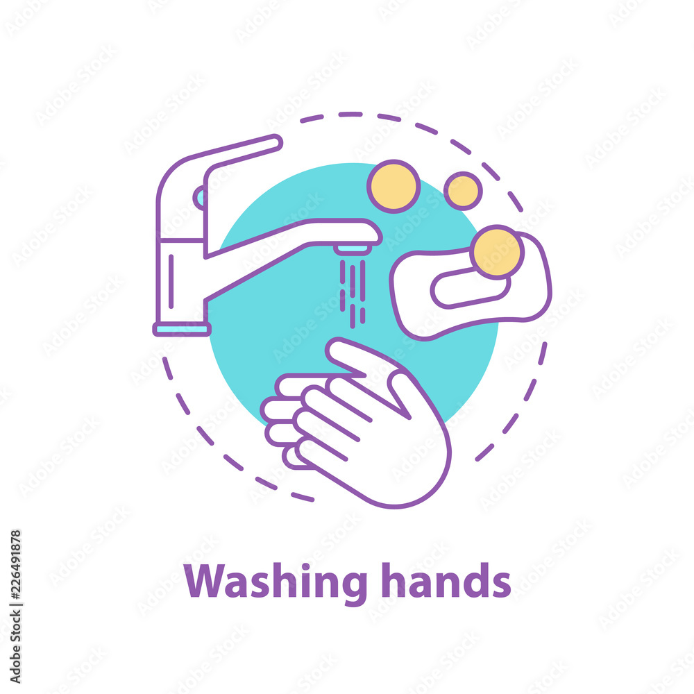 Washing hands concept icon Washing hands concept icon
