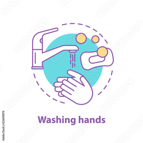 Washing hands concept icon