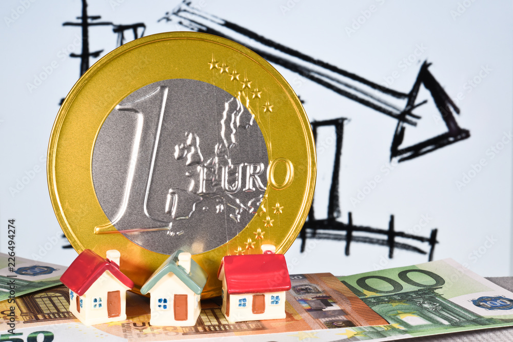 Obraz premium euros argent fortune banque BCE logement immobilier