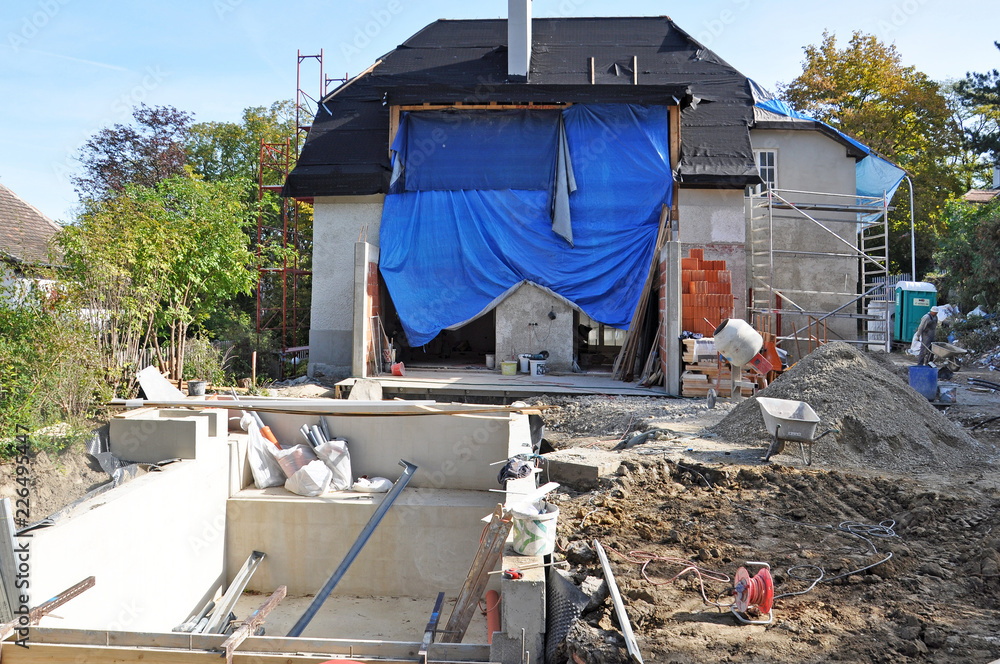 Fototapeta premium Baustelle, Haus