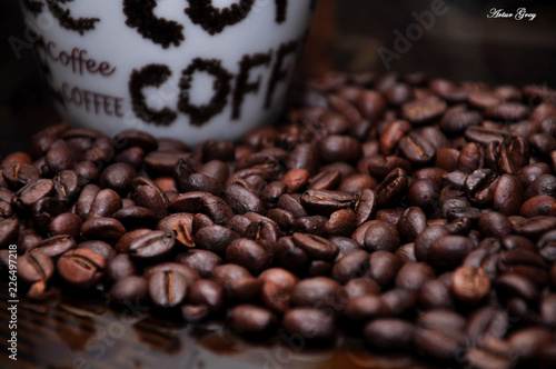 coffee beans in cup