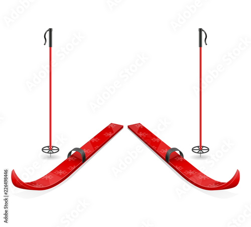 retro old ski stock vector illustration
