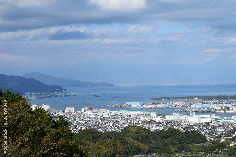 日本平　清水港　景色　海　静岡市　高台　港　日本