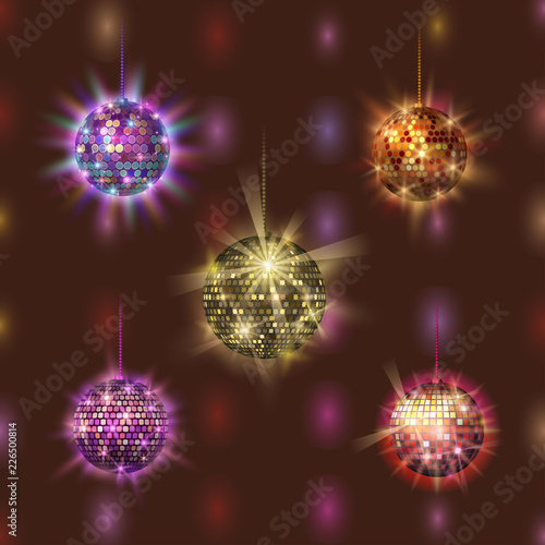 Disco ball discotheque music party night club dance equipment vector illustration.