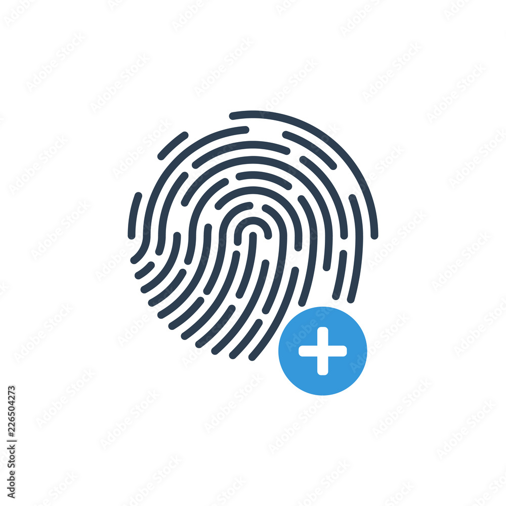 add fingerprint symbol. Vactor illustration add fingerprint symbol. Vactor illustration
