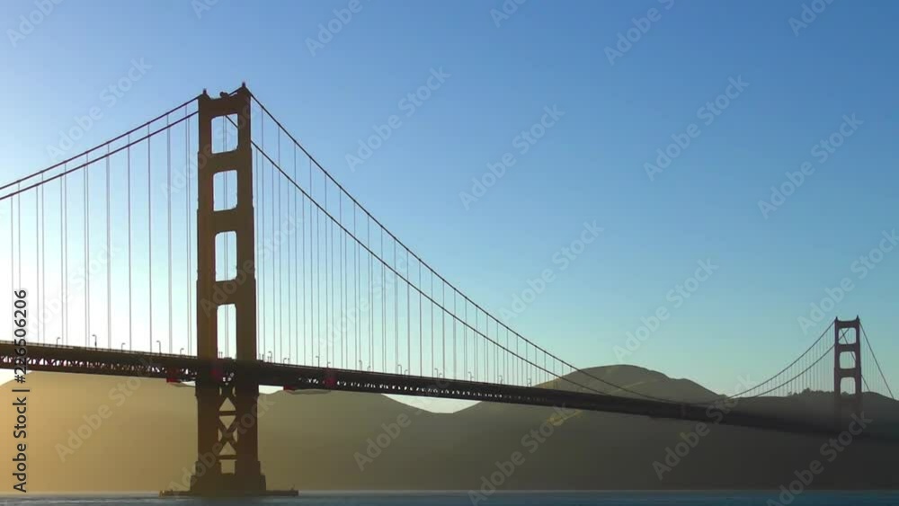 The Golden Gate Bridge at sunset as seen from Chrissy Field, San Francisco, California, USA The Golden Gate Bridge at sunset as seen from Chrissy Field, San Francisco, California, USA