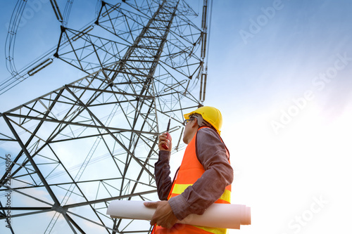 construction worker checking location site
