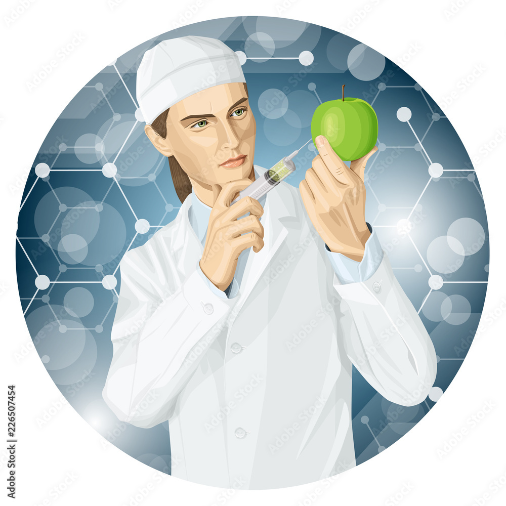 Doctor does gmo modification to an apple