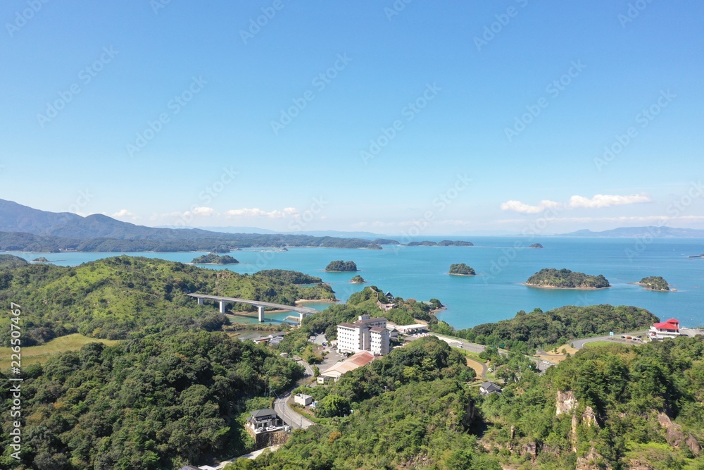 Japan's beautiful emerald green sea