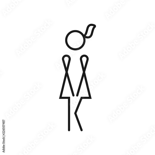 Funny wc restroom symbols. Thin line toilet icon on white background