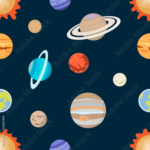 Space pattern, the solar system, planet. Vector illustration. 