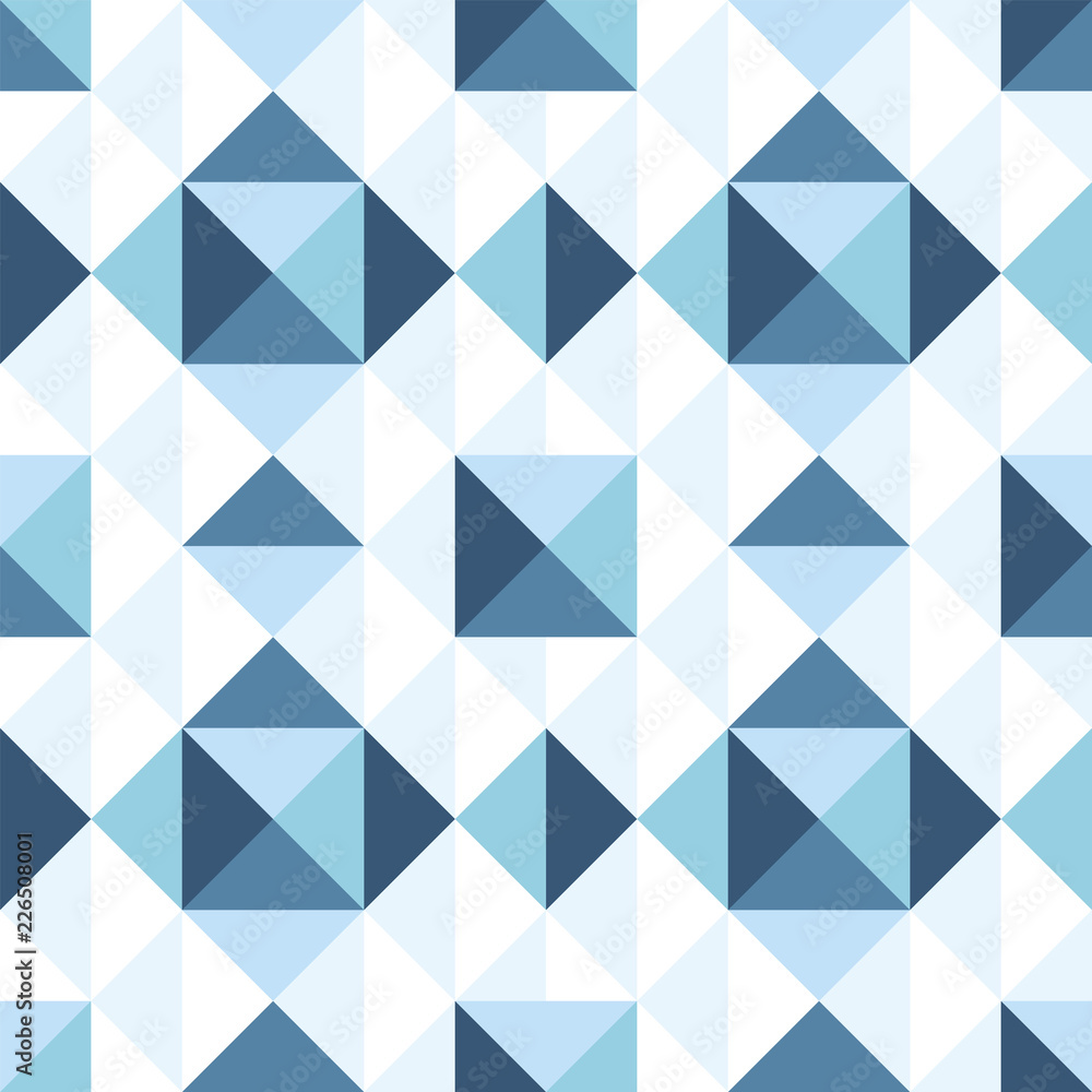 Blue seamless pattern of geometric shapes. Vector illustration. Blue seamless pattern of geometric shapes. Vector illustration.