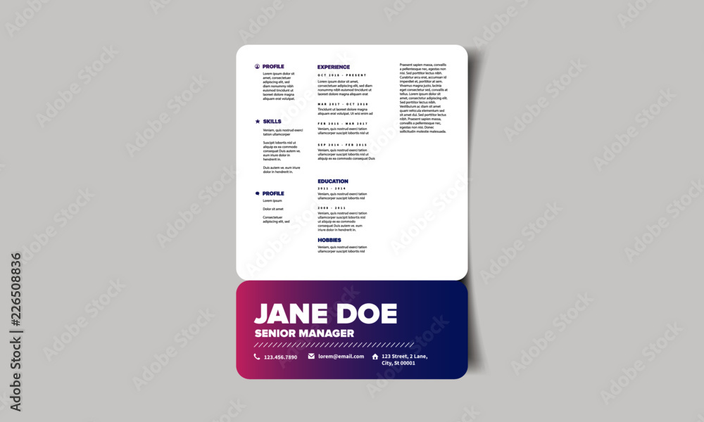Stylish Resume CV Template in Minimalist Design Stylish Resume CV Template in Minimalist Design