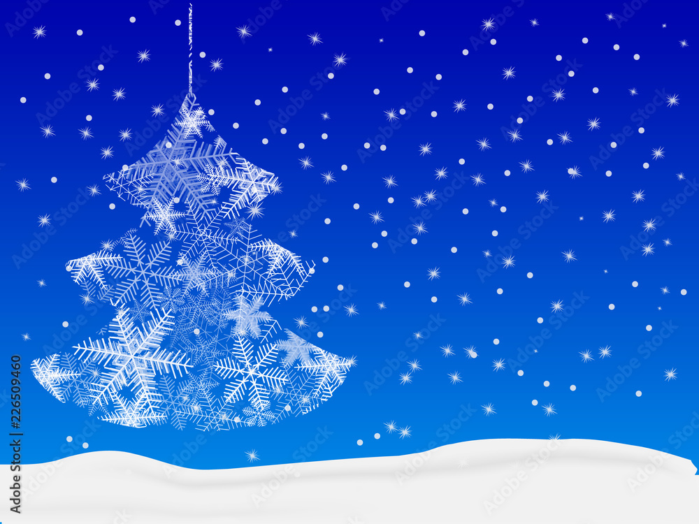 Xmas tree made from snowflakes with clipping mask. Vector illustration Xmas tree made from snowflakes with clipping mask. Vector illustration