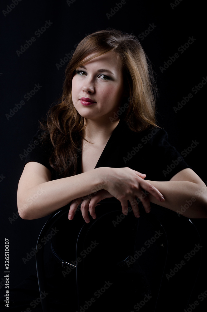 Naklejka premium beautiful girl in the Studio