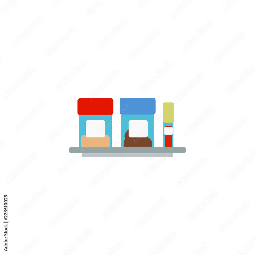Medical test tubes with analysis, vector illustration. Medical test tubes with analysis, vector illustration.
