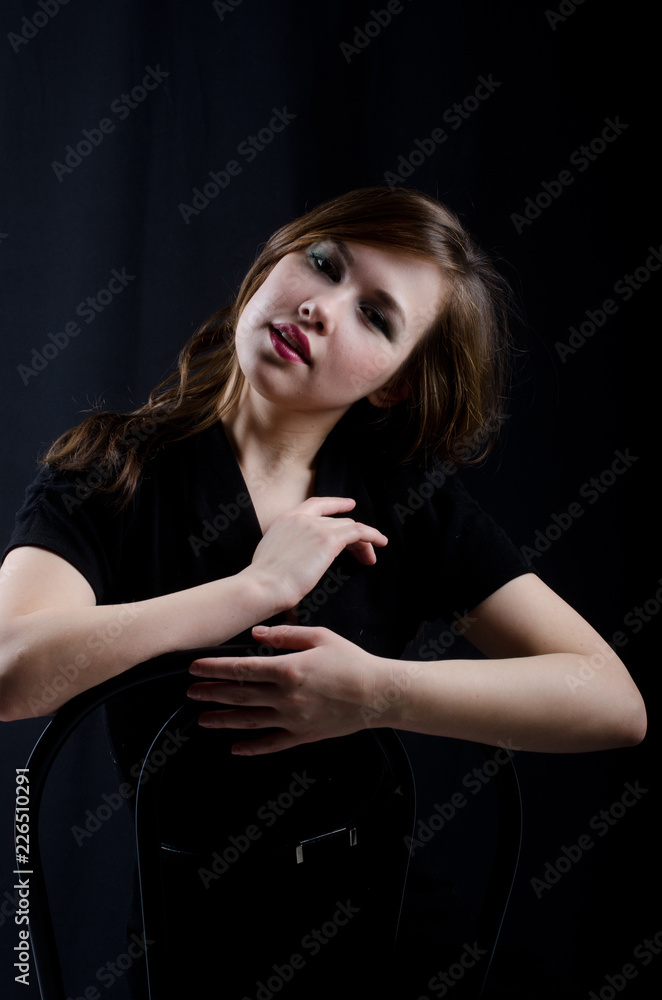 Fototapeta premium beautiful girl in the Studio