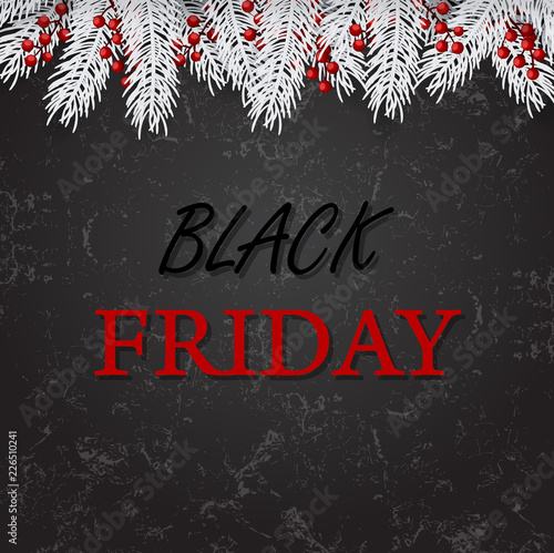 Black friday with fir branches