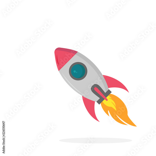 Rocket icon on a white background, vector illustration