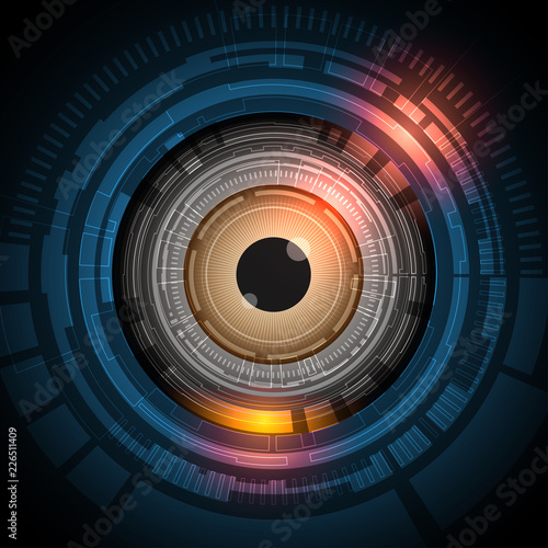 Vector eyeball future technology with security concept background
