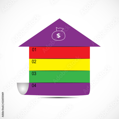 infographic with dollars/In the picture infographics for four positions, infographics with the dollar icon. Infographics for text, infographics for a site, presentations, business projects.

