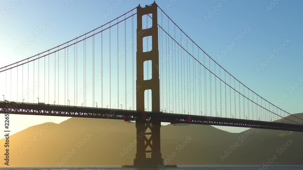 The Golden Gate Bridge at sunset as seen from Chrissy Field, San Francisco, California, USA The Golden Gate Bridge at sunset as seen from Chrissy Field, San Francisco, California, USA