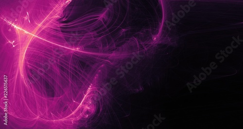 Fototapeta Naklejka Na Ścianę i Meble -  Abstract purple light and laser beams, fractals and glowing shapes multicolored art background texture for imagination, creativity and design.