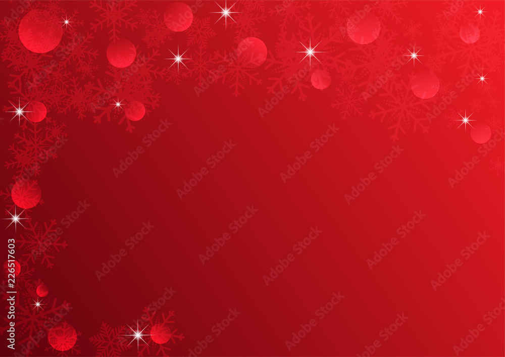 Christmas and happy new year red vector background with snowflake