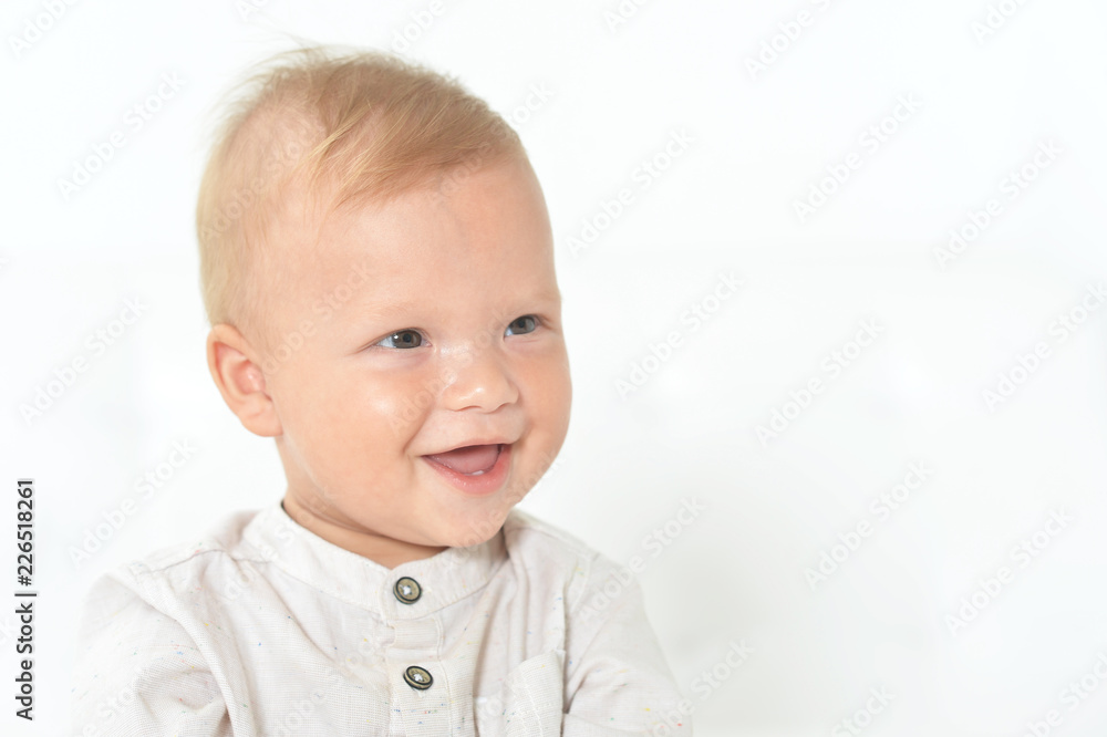 Portrait of a beautiful cute baby boy
