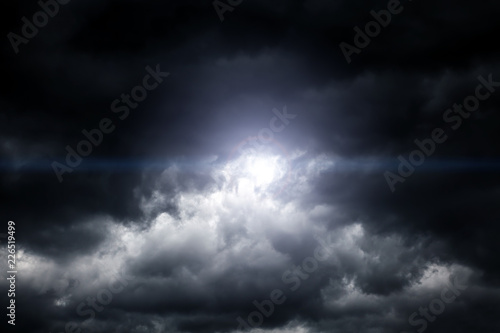 Blurred Night Sky with a Light