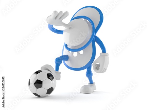 Baby dummy character with soccer ball