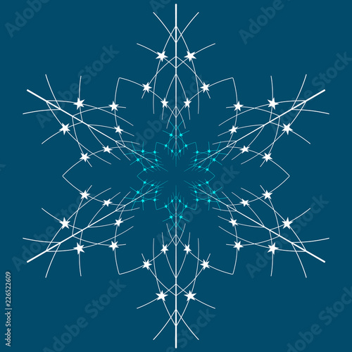  White snowflake vector for Christmas decoration.