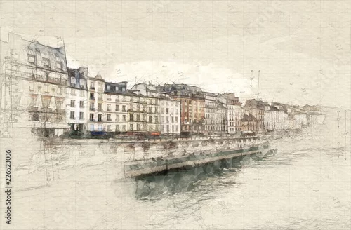 Fototapeta samoprzylepna Paryż z Sekwany