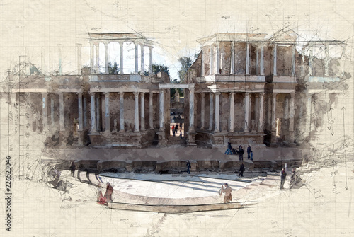 Tableau sur toile Roman theater