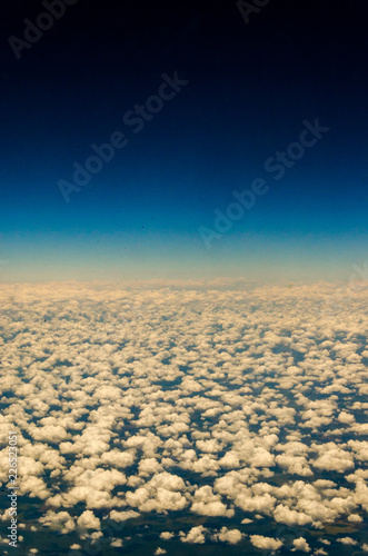 Aerial shot above the clouds