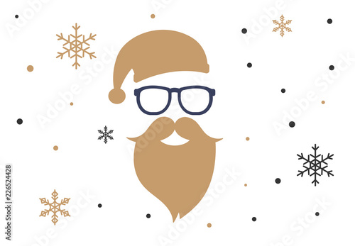 Goldener Weihnachtsmann mit Hipster Brille