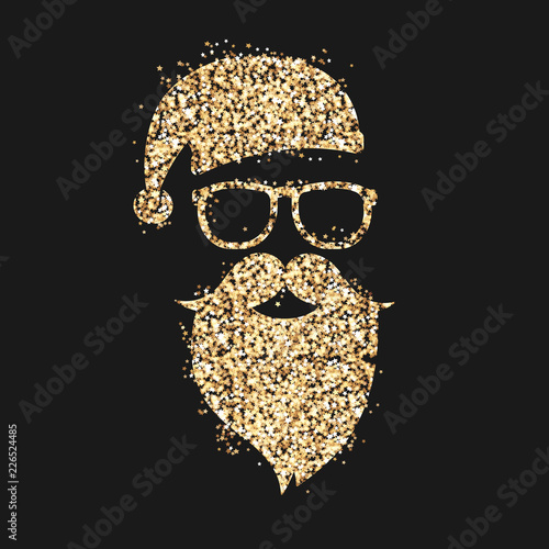 Weihnachtsmann aus goldenen funkelnden Sternen