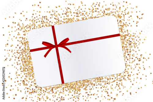 Geschenkgutschein mit goldenem Glitzer