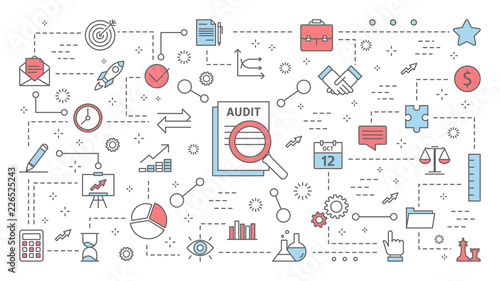 Audit concept. Business finance analysis and analytics