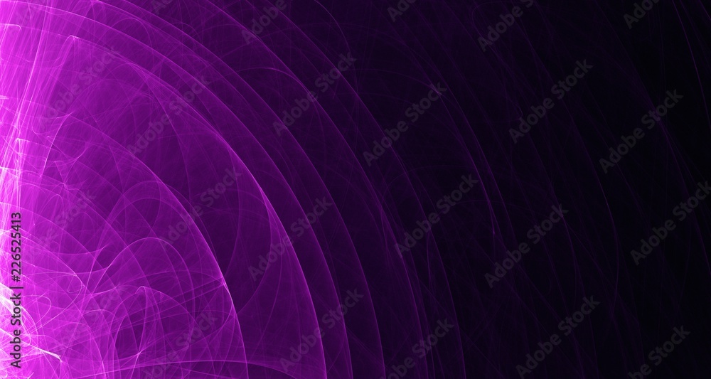 Abstract purple light and laser beams, fractals  and glowing shapes  multicolored art background texture for imagination, creativity and design.