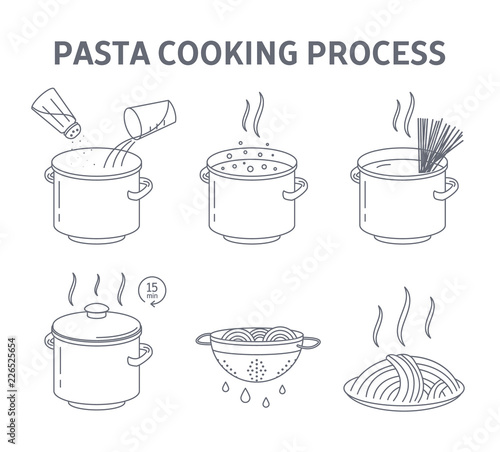 Cooking tasty pasta for the dinner instruction.