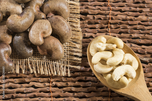 Cashew fruit (Anacardium occidentale) Top view